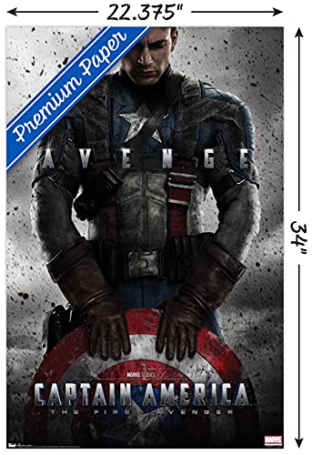 Trends International Marvel - Captain America - The First Avenger - One Sheet Wall Poster, 22.375" x 34", Premium Unframed Version