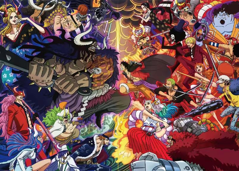 1000 Piece Jigsaw Puzzle ONE Piece Anime,Challenge Puzzle Gift,Monkey D. Luffy, Nami, Zoro, Chopper, and More Ideal Gift for Anime,Wano Country,Challenge Puzzle Gift, 27.59" L X 19.68" W