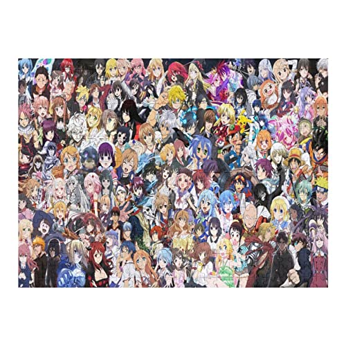 Zixxuil Collage Anime Characters Jigsaw Puzzle for Adult 500 Piece Puzzle for Kids & Teens & Elder Family Challenge Puzzles Gift of Mother's Day The Pieces Fit Together Perfectly 20.5"x15"
