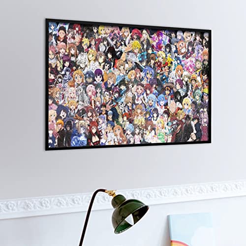 Zixxuil Collage Anime Characters Jigsaw Puzzle for Adult 500 Piece Puzzle for Kids & Teens & Elder Family Challenge Puzzles Gift of Mother's Day The Pieces Fit Together Perfectly 20.5"x15"