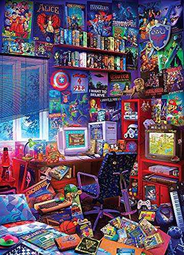 Toynk '80s Game Room Pop Culture 1000 Piece Jigsaw Puzzle by Rachid Lotf
