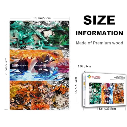 WSRXDMSN Anime Jigsaw Puzzles for Adults 1000 Pieces Wooden Collage Puzzle 29.5x20 in (1)