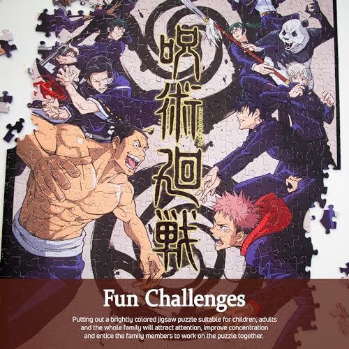 Jujutsu Kaisen Anime Puzzle, Colorful & Fun 500 Piece Jigsaw Puzzle by Kess for Adults and Families, Ages 5+, Multicolor