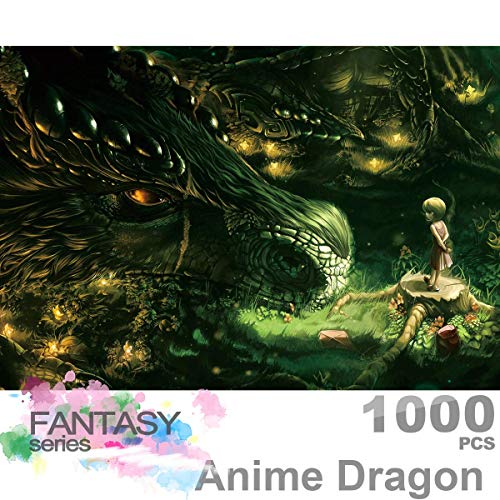 Ingooood- Jigsaw Puzzle 1000 Pieces- Fantasy Series- Anime Dragon_ IG-0443 Entertainment Wooden Puzzles Toys