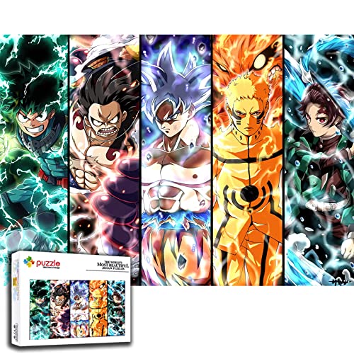 WSRXDMSN Anime Jigsaw Puzzles for Adults 1000 Pieces Wooden Collage Puzzle Art Teens 29.5x20 in (1)