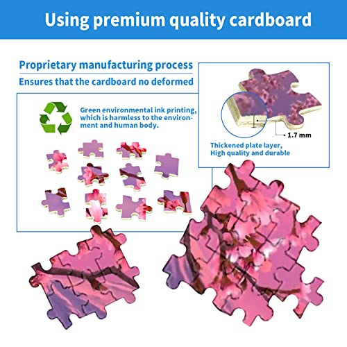 1000 Piece Jigsaw Puzzles Cherry Blossoms Puzzles Spring Mount Fuji Jigsaw Puzzle for Adult