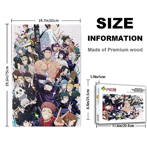 WSRXDMSN Anime Jigsaw Puzzles for Adults 1000 Pieces Wooden Collage Puzzle Art Teens 29.5x20 in …