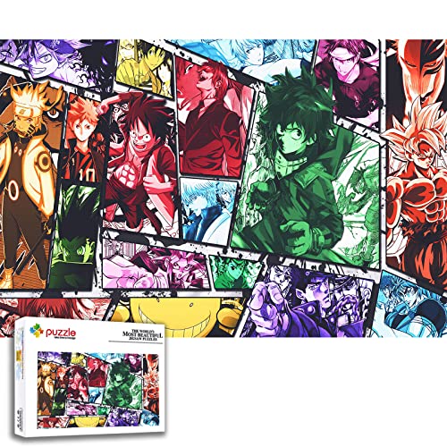 WSRXDMSN Anime Jigsaw Puzzles for Adults 1000 Pieces Wooden Collage Puzzle Art Teens 29.5x20 in (1)