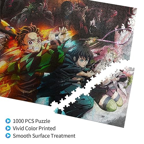 WSRXDMSN Anime Jigsaw Puzzles for Adults 1000 Pieces Wooden Collage Puzzle 29.5x20 in (1)