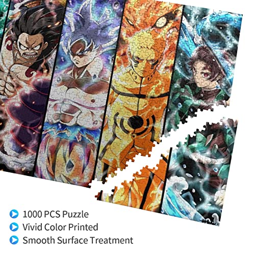 WSRXDMSN Anime Jigsaw Puzzles for Adults 1000 Pieces Wooden Collage Puzzle Art Teens 29.5x20 in (1)