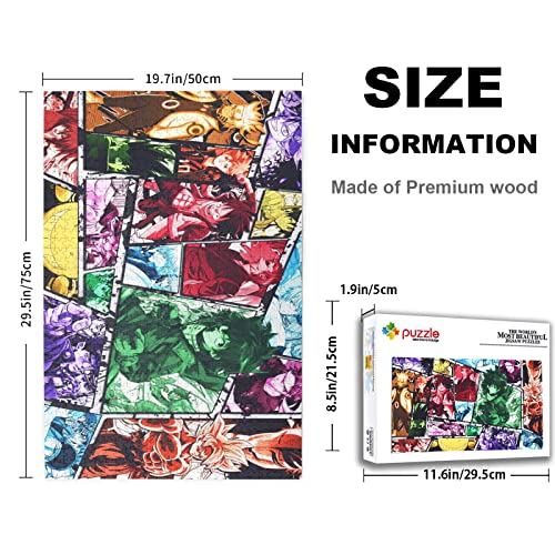 WSRXDMSN Anime Jigsaw Puzzles for Adults 1000 Pieces Wooden Collage Puzzle Art Teens 29.5x20 in (1)