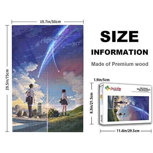 WSRXDMSN Anime Jigsaw Puzzles for Adults 1000 Pieces Wooden Collage Puzzle Art Teens 29.5x20 in …