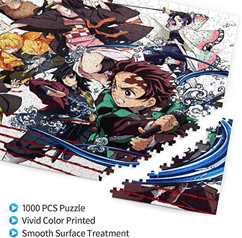 Demon Slayer Jigsaw Puzzle 1000 Piece Art for Teens Adults and Families Challenging Color Scale Brain Intelligence Games Gifts
