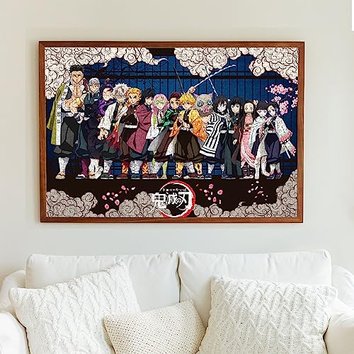 De-mon-Sla-yer Wooden Puzzle, 1000 Pieces Puzzle, Anime Merch, Brain-Teasing Puzzle Suitable for Adults, Children, and The Whole Family, Wooden Jigsaw Gift that Exercises The Brain and Foster Patience