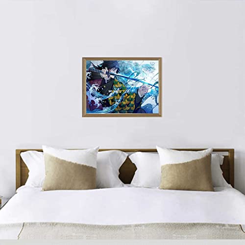 Anime Demon Slayer Puzzle for Child,Jigsaw Puzzles for Adults 500 Pieces Giyuu Sword Custom Wooden Puzzle Family Game Puzzles for Boys Girls and Adult