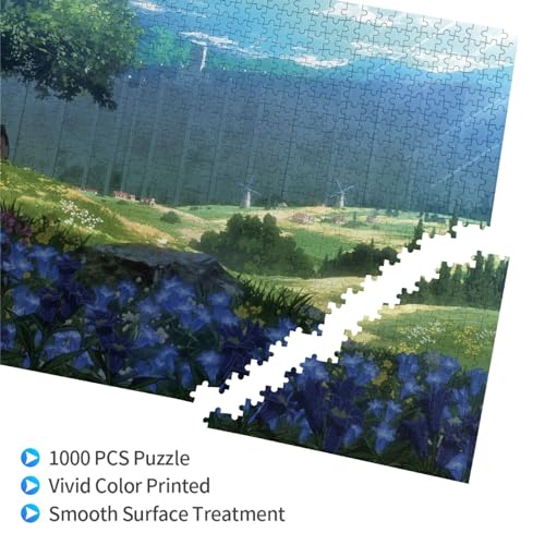 WSRXDMSN Anime Jigsaw Puzzles Adults 1000 Pieces Wooden Collage Puzzle 29.5x20 in (1)