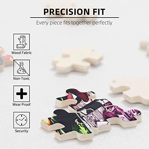 WSRXDMSN Anime Jigsaw Puzzles for Adults 1000 Pieces Wooden Collage Puzzle Art Teens 29.5x20 in (1)
