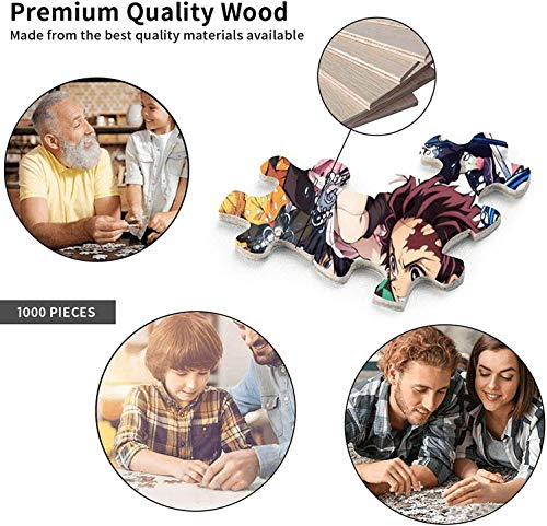 Demon Slayer Jigsaw Puzzle 1000 Piece Art for Teens Adults and Families Challenging Color Scale Brain Intelligence Games Gifts