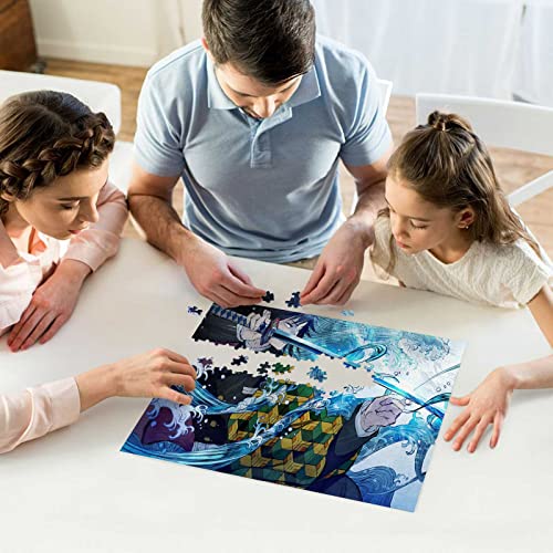 Anime Demon Slayer Puzzle for Child,Jigsaw Puzzles for Adults 500 Pieces Giyuu Sword Custom Wooden Puzzle Family Game Puzzles for Boys Girls and Adult
