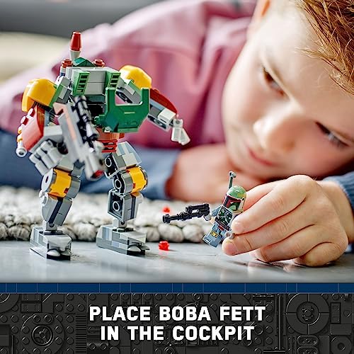 LEGO Star Wars Boba Fett Mech Buildable Star Wars Action Figure, Posable Mech Inspired by The Iconic Star Wars Bounty Hunter, Features a Buildable Shield, Stud Blaster and Jetpack, 75369