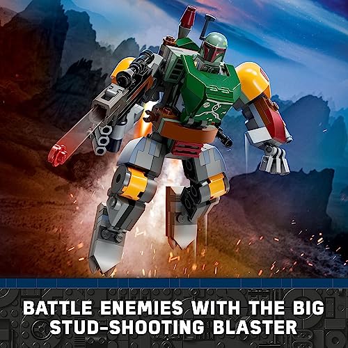 LEGO Star Wars Boba Fett Mech Buildable Star Wars Action Figure, Posable Mech Inspired by The Iconic Star Wars Bounty Hunter, Features a Buildable Shield, Stud Blaster and Jetpack, 75369