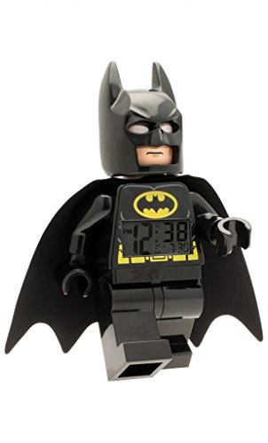 LEGO DC Comics Super Heroes Batman 9005718 Kids Minifigure Light Up Alarm Clock | Black/Yelow | Plastic | 9.5 inches Tall | LCD Display | boy Girl | Official