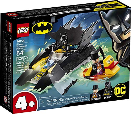 LEGO DC Batboat The Penguin Pursuit! 76158 Top Batman Building Toy for Kids, with Super-Hero Minifigures, 2 Boats, a Batarang and an Umbrella, Great Holiday or Birthday Gift (54 Pieces)