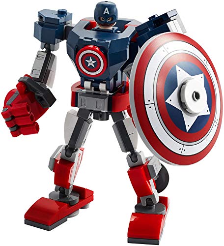 LEGO Marvel Avengers Classic Captain America Mech Armor 76168 Collectible Captain America Shield Building Toy, New 2021 (121 Pieces)