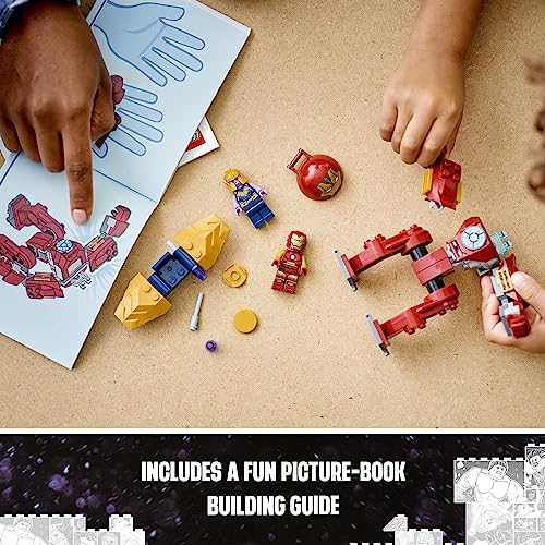 LEGO Marvel Iron Man Hulkbuster vs. Thanos 76263 Building Toy Set with Thanos and Iron Man Figures, Hulkbuster Toy with Posable Mech for Super Hero Battle Action, Fun Marvel Toy for Kids Ages 4 and Up