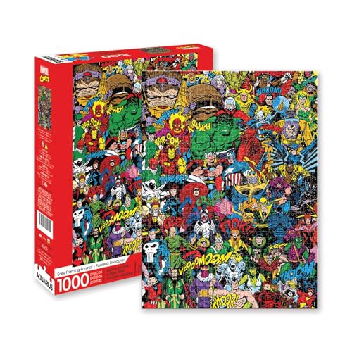 AQUARIUS Marvel Retro Puzzle (1000 Piece Jigsaw Puzzle) - Glare Free - Precision Fit - Officially Licensed Marvel Merchandise & Collectibles - 20 x 28 Inches