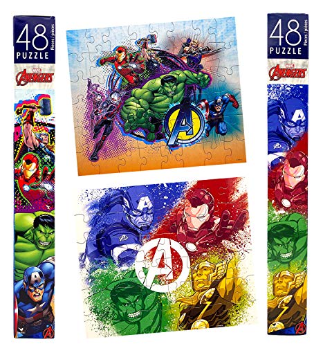 Kids Boys Marvel Superheroes Avengers Jigsaw Puzzle in Tower Box Set, Total 96pcs, Preschool Educational Challenge Learning Toys for Brain Development by Cardinal
