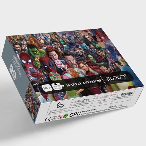 Puzzles for Adults 1000 Pieces, Marvel Avengers Assemble Puzzle, Anti-Glare & Precision Fit Unique Superhero Collection, Ideal Gift for Marvel Fans & Family Bonding Activity