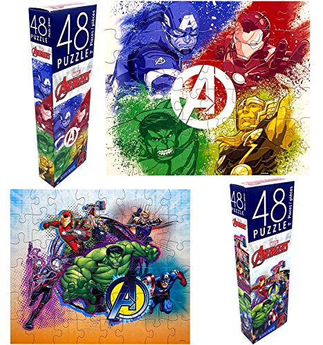 Kids Boys Marvel Superheroes Avengers Jigsaw Puzzle in Tower Box Set, Total 96pcs, Preschool Educational Challenge Learning Toys for Brain Development by Cardinal