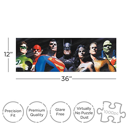 AQUARIUS DC Comics Justice League Puzzle (Slim 1000 Piece Jigsaw Puzzle) - Glare Free - Precision Fit - Officially Licensed DC Comics Merchandise & Collectibles - 12 x 36 Inches