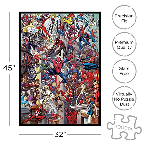 AQUARIUS Marvel Spider-Man Heroes Puzzle (3000 Piece Jigsaw Puzzle) - Officially Licensed Marvel Comics Merchandise & Collectibles - Glare Free - Precision Fit - 32x45 Inches