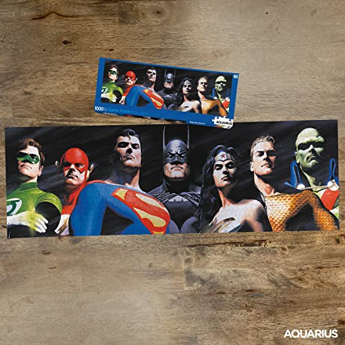AQUARIUS DC Comics Justice League Puzzle (Slim 1000 Piece Jigsaw Puzzle) - Glare Free - Precision Fit - Officially Licensed DC Comics Merchandise & Collectibles - 12 x 36 Inches