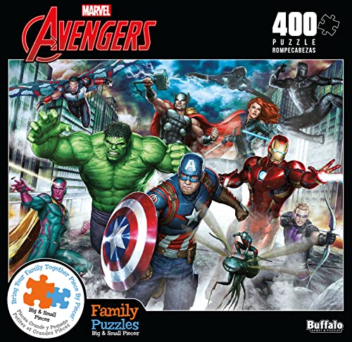 Buffalo Games - Marvel - Assemble! - 400 Piece Jigsaw Puzzle for Families Challenging Puzzle Perfect for Family Time - 400 Piece Finished Size is 21.25 x 15.00