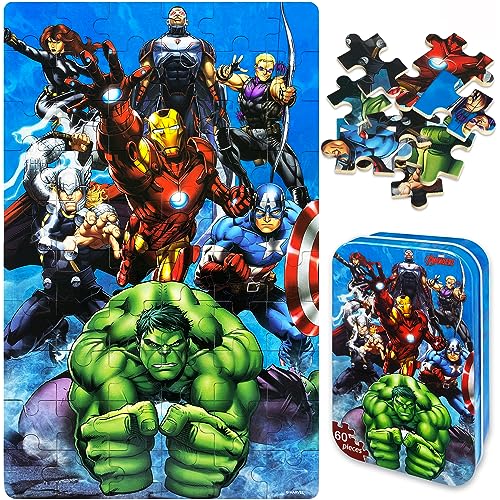 NEILDEN Puzzles for Kids Ages 4-6, 60 Pieces Jigsaw Puzzles for Kids Ages 8-10, Kids Puzzles in a Metal Box, Educational Learning Puzzle Toys for Girls and Boys