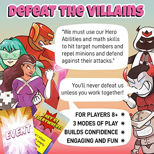 Outnumbered: Improbable Heroes Board Game - A Mensa Recommended Cooperative Superhero Math Game | Fun & Educational Game for Kids, Adults, and Families | STEM Game to Learn Multiplication & Division