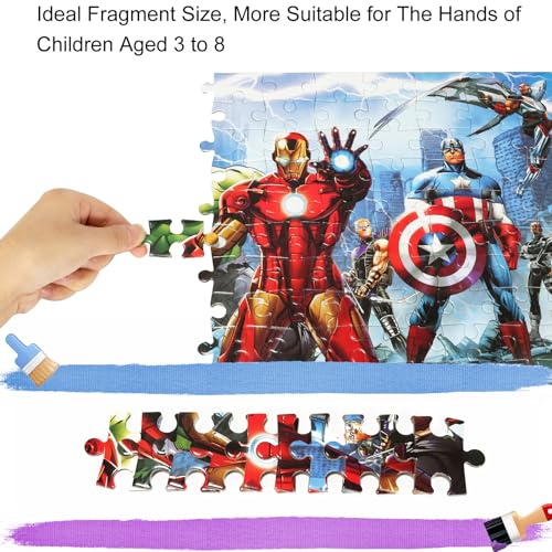 Avengers 100 Piece Puzzles for Kids Ages 4-8, 2 Pack Superhero for Disney Jigsaw Puzzle,16.2 x 10.6 Inch