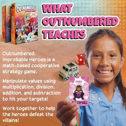 Outnumbered: Improbable Heroes Board Game - A Mensa Recommended Cooperative Superhero Math Game | Fun & Educational Game for Kids, Adults, and Families | STEM Game to Learn Multiplication & Division