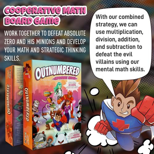 Outnumbered: Improbable Heroes Board Game - A Mensa Recommended Cooperative Superhero Math Game | Fun & Educational Game for Kids, Adults, and Families | STEM Game to Learn Multiplication & Division