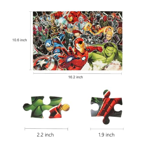 Avengers 100 Piece Puzzles for Kids Ages 4-8, 2 Pack Superhero for Disney Jigsaw Puzzle,16.2 x 10.6 Inch