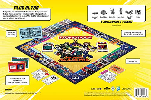 Monopoly: My Hero Academia Board Game | Buy, Sell, Trade Fan-Favorite Heroes from The Popular Anime Show | Classic Monopoly Game | Officially-Licensed My Hero Academia Merchandise