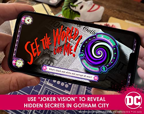 Infinite Rabbit Holes Arkham Asylum Files: Panic in Gotham City Augmented Reality Board Game - Escape Room-esque Batman Mystery with Harley Quinn and The Joker, Family Night - iOS 15+ | Android 13
