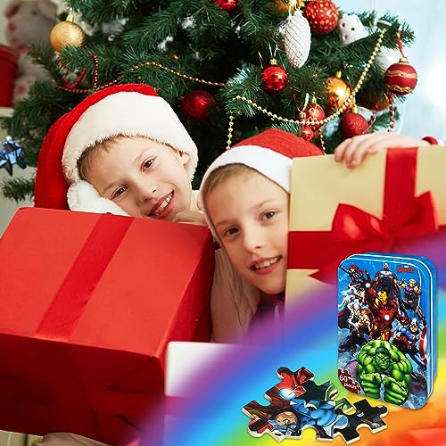 NEILDEN Puzzles for Kids Ages 4-6, 60 Pieces Jigsaw Puzzles for Kids Ages 8-10, Kids Puzzles in a Metal Box, Educational Learning Puzzle Toys for Girls and Boys