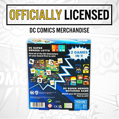 Paladone DC Comics Superhero Matching Card Game for Kids 3-6 Years Old, Two Skill-Building Games in One Set
