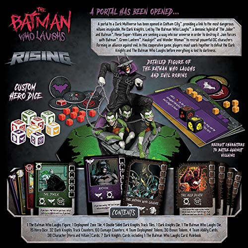 The Batman Who Laughs Rising | Cooperative Board Game | Featuring DC Comics Heroes and Villains - Wonder Woman, Green Lantern, Hawkgirl, Batman, Harley Quinn, The Flash, Cyborg | Licensed Batman Game
