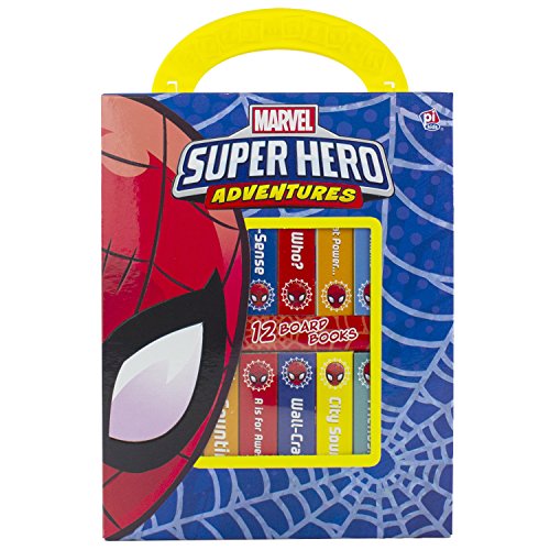 Marvel - Spider-man Super Hero Adventures - My First Library Board Book Block 12-Book Set - First Words, Colors, Numbers, and More! - Includes Characters from Avengers Endgame - PI Kids