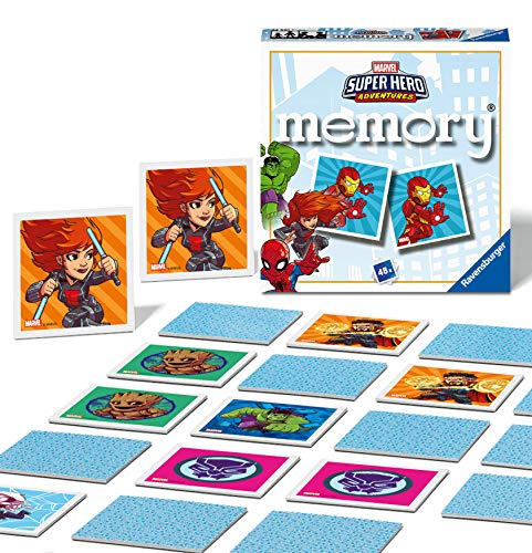 Ravensburger Marvel Avengers Super Hero Adventures Mini Memory Game - Matching Picture Snap Pairs Game for Kids Age 3 Years and Up